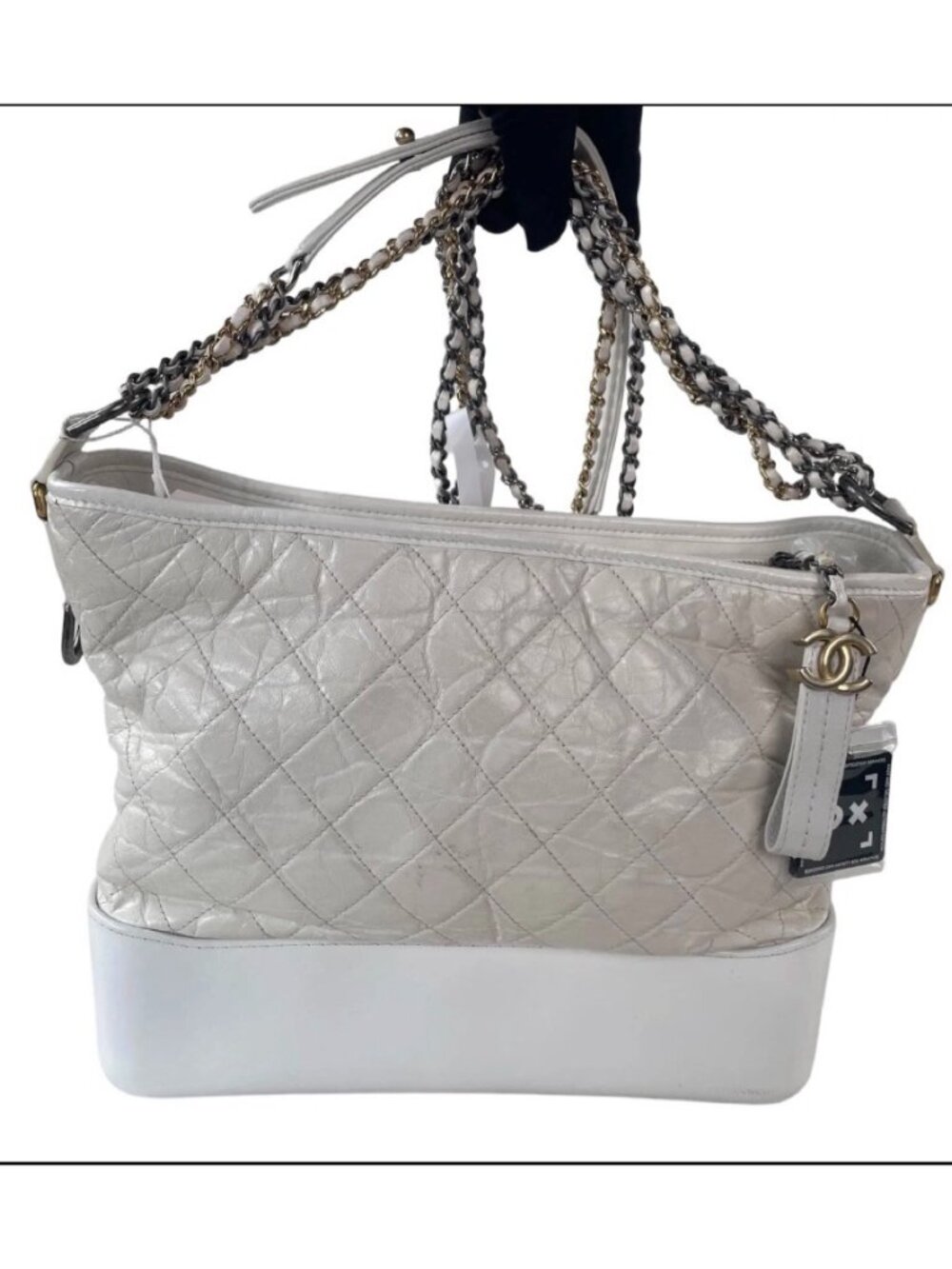 Chanel Gabrielle Hobo White Calfskin